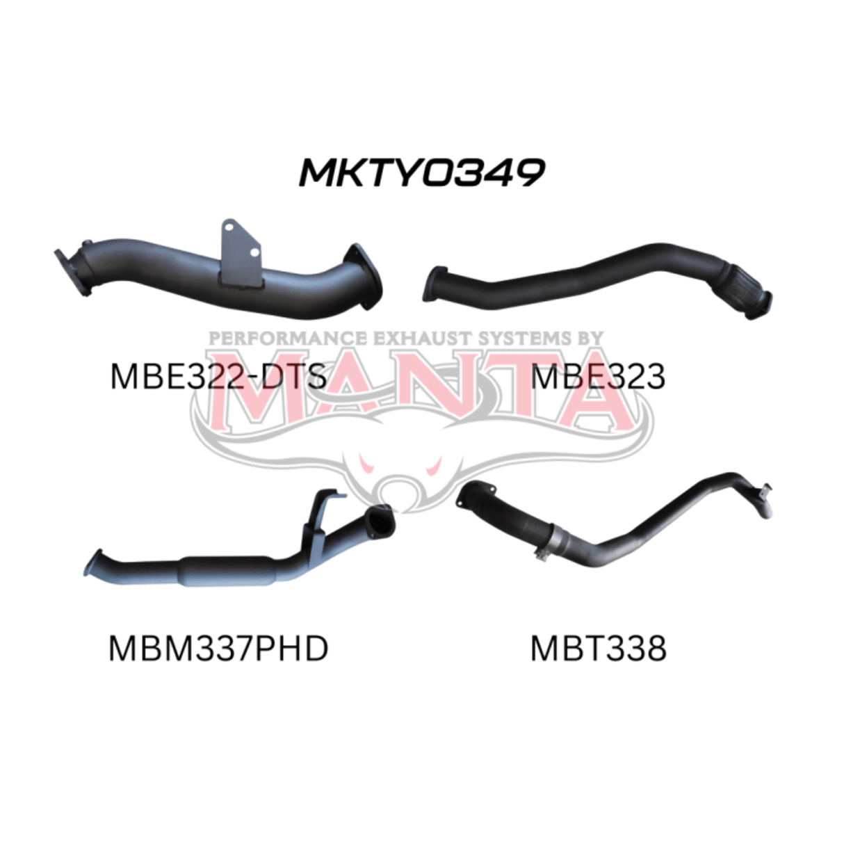 MANTA 3" TURBO BACK EXHAUST SYSTEM WITH HOTDOG FITS TOYOTA LANDCRUISER HZJ80R 4.2L 1HZ DIESEL WITH DTS TURBO 1990-1997 (MKTY0349)