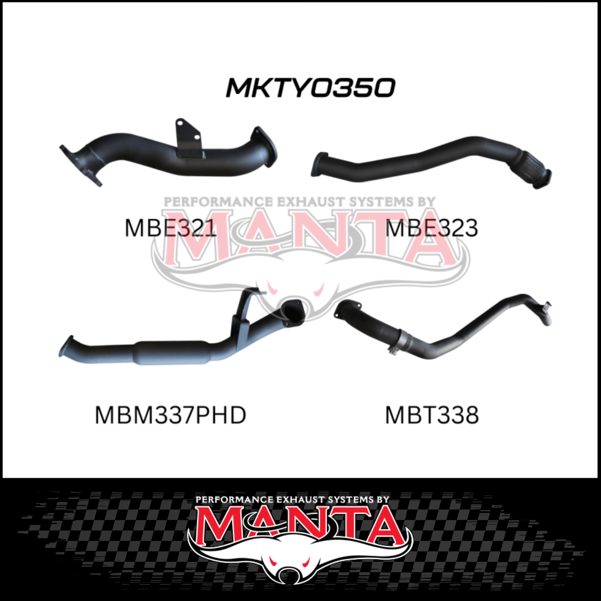 MANTA 3" TURBO BACK EXHAUST SYSTEM WITH HOTDOG FITS TOYOTA LANDCRUISER HZJ80R 4.2L 1HZ DIESEL WITH CT26 TURBO 1990-1997 (MKTY0350)