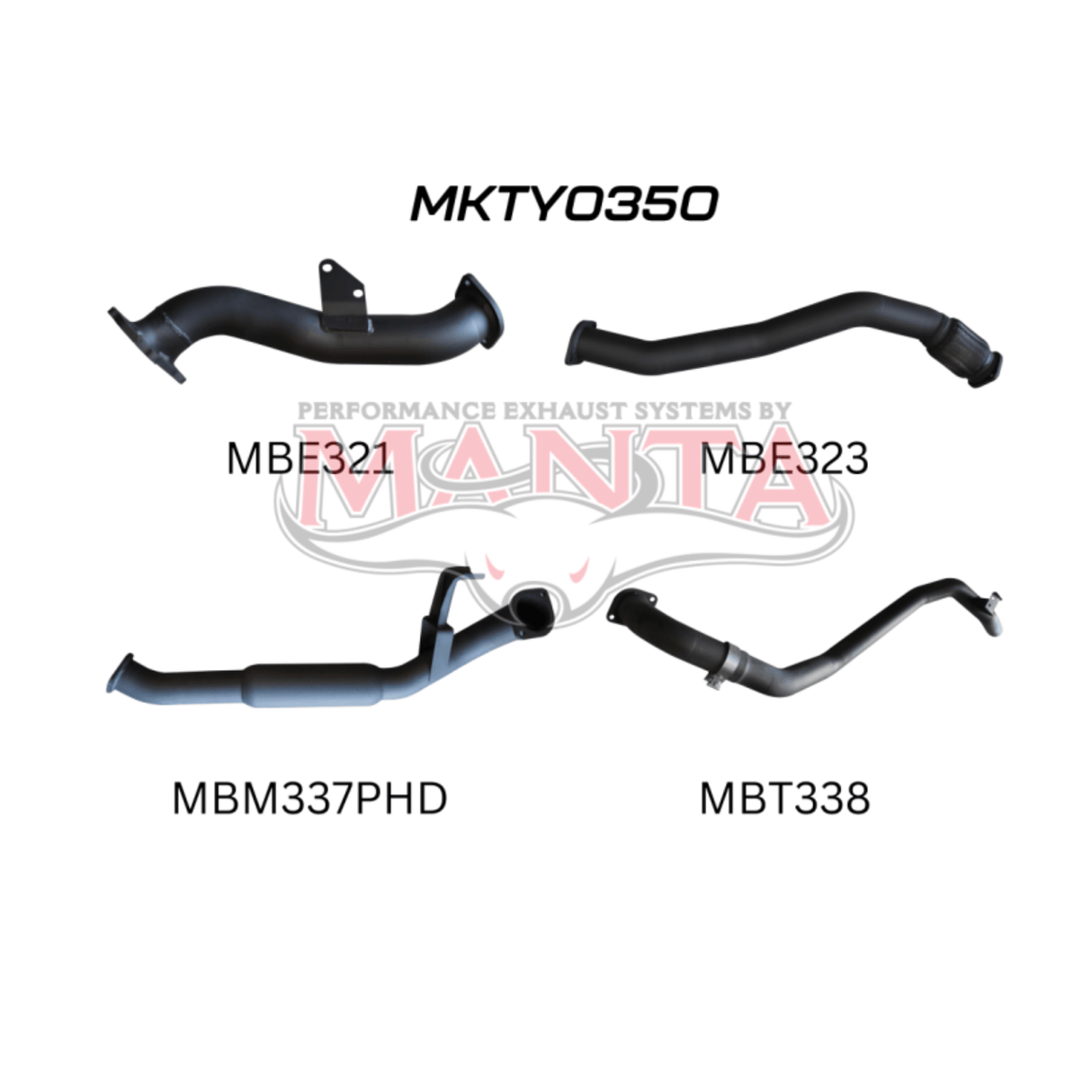 MANTA 3" TURBO BACK EXHAUST SYSTEM WITH HOTDOG FITS TOYOTA LANDCRUISER HZJ80R 4.2L 1HZ DIESEL WITH CT26 TURBO 1990-1997 (MKTY0350)