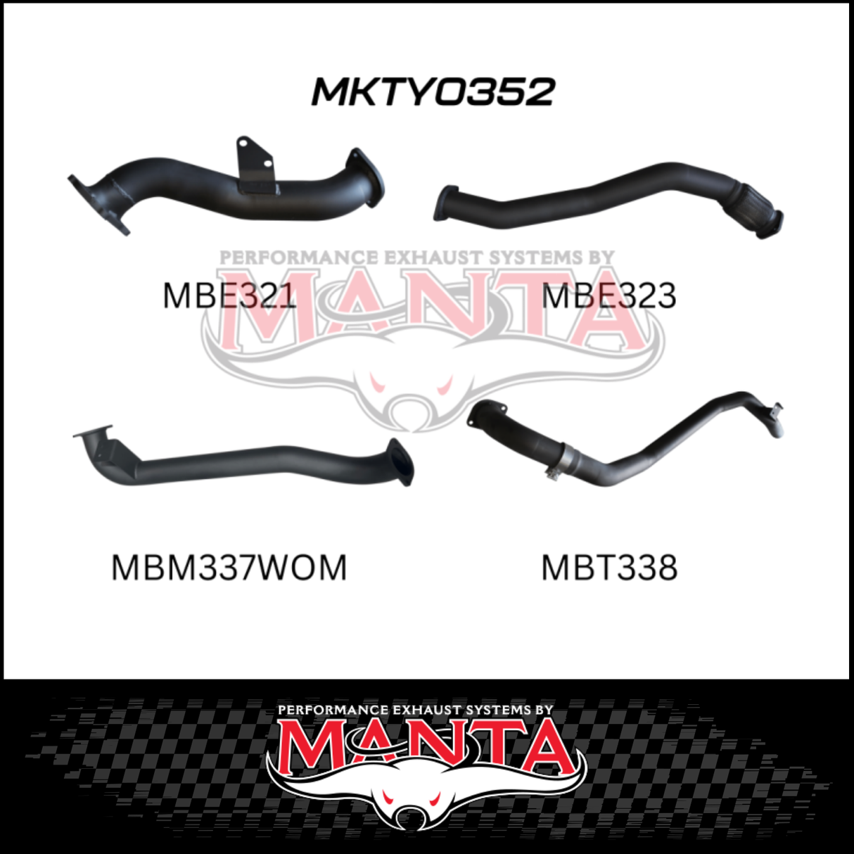 MANTA 3" TURBO BACK EXHAUST SYSTEM WITH PIPE ONLY FITS TOYOTA LANDCRUISER HZJ80R 4.2L 1HZ DIESEL WITH CT26 TURBO 1990-1997 (MKTY0352)