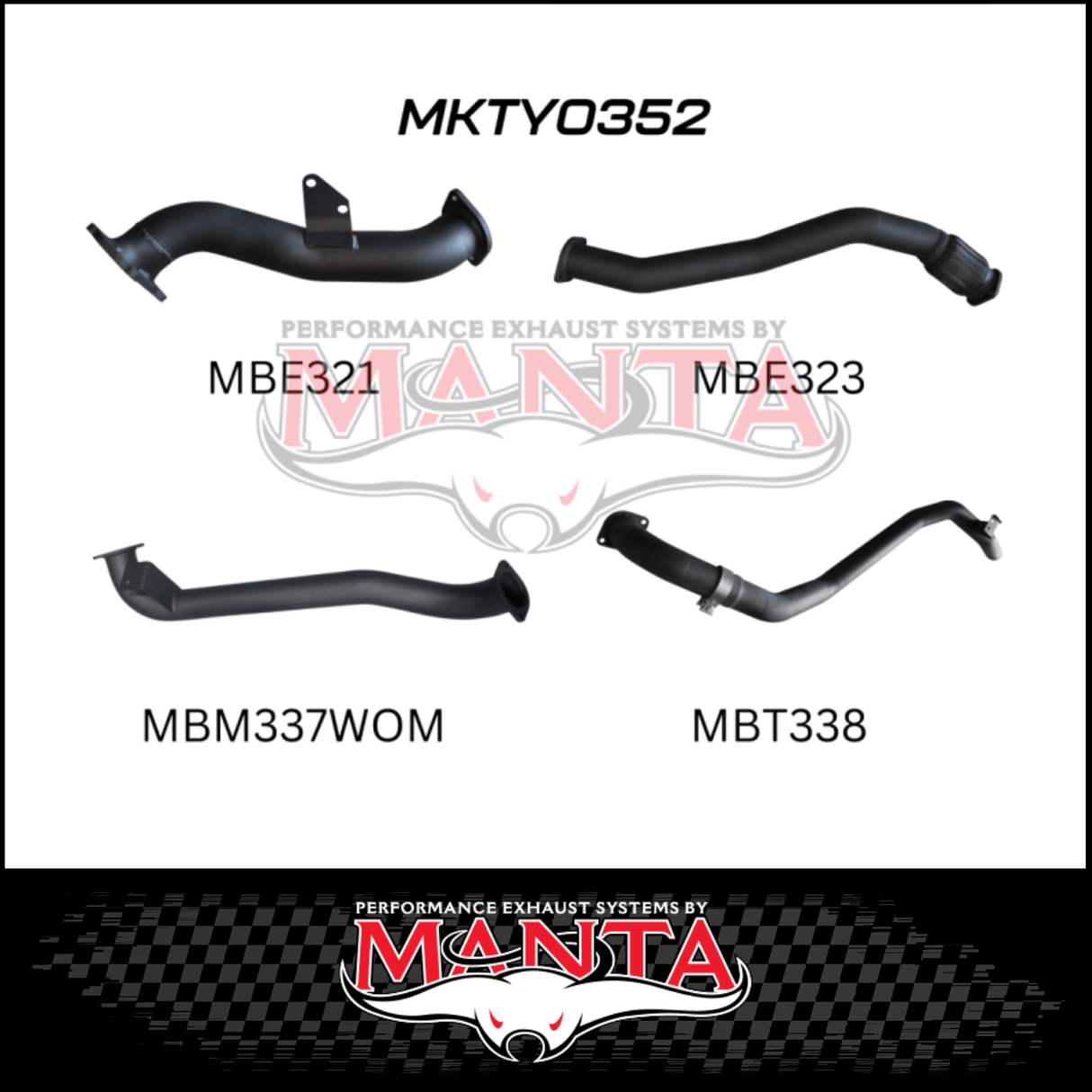 MANTA 3" TURBO BACK EXHAUST SYSTEM WITH PIPE ONLY FITS TOYOTA LANDCRUISER HZJ80R 4.2L 1HZ DIESEL WITH CT26 TURBO 1990-1997 (MKTY0352)