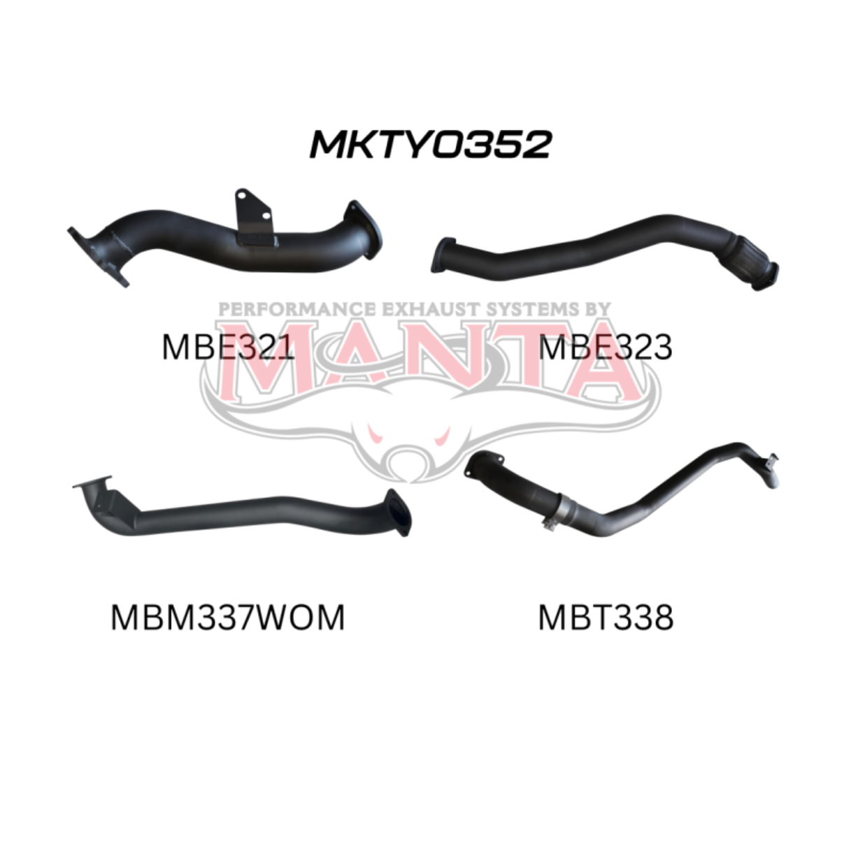 MANTA 3" TURBO BACK EXHAUST SYSTEM WITH PIPE ONLY FITS TOYOTA LANDCRUISER HZJ80R 4.2L 1HZ DIESEL WITH CT26 TURBO 1990-1997 (MKTY0352)