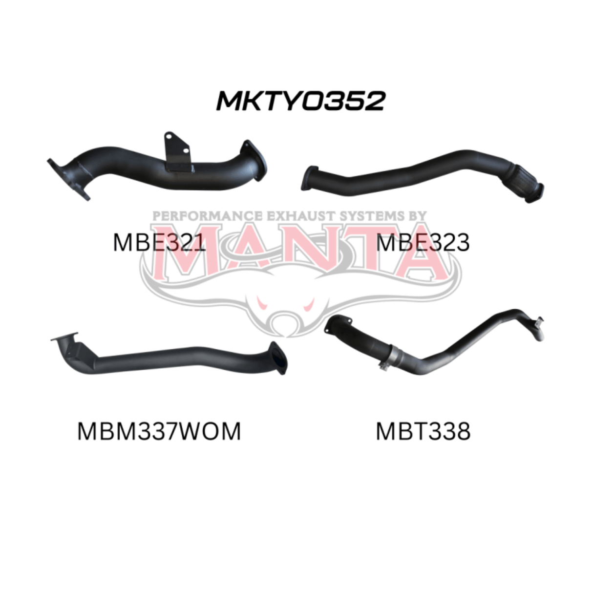 MANTA 3" TURBO BACK EXHAUST SYSTEM WITH PIPE ONLY FITS TOYOTA LANDCRUISER HZJ80R 4.2L 1HZ DIESEL WITH CT26 TURBO 1990-1997 (MKTY0352)