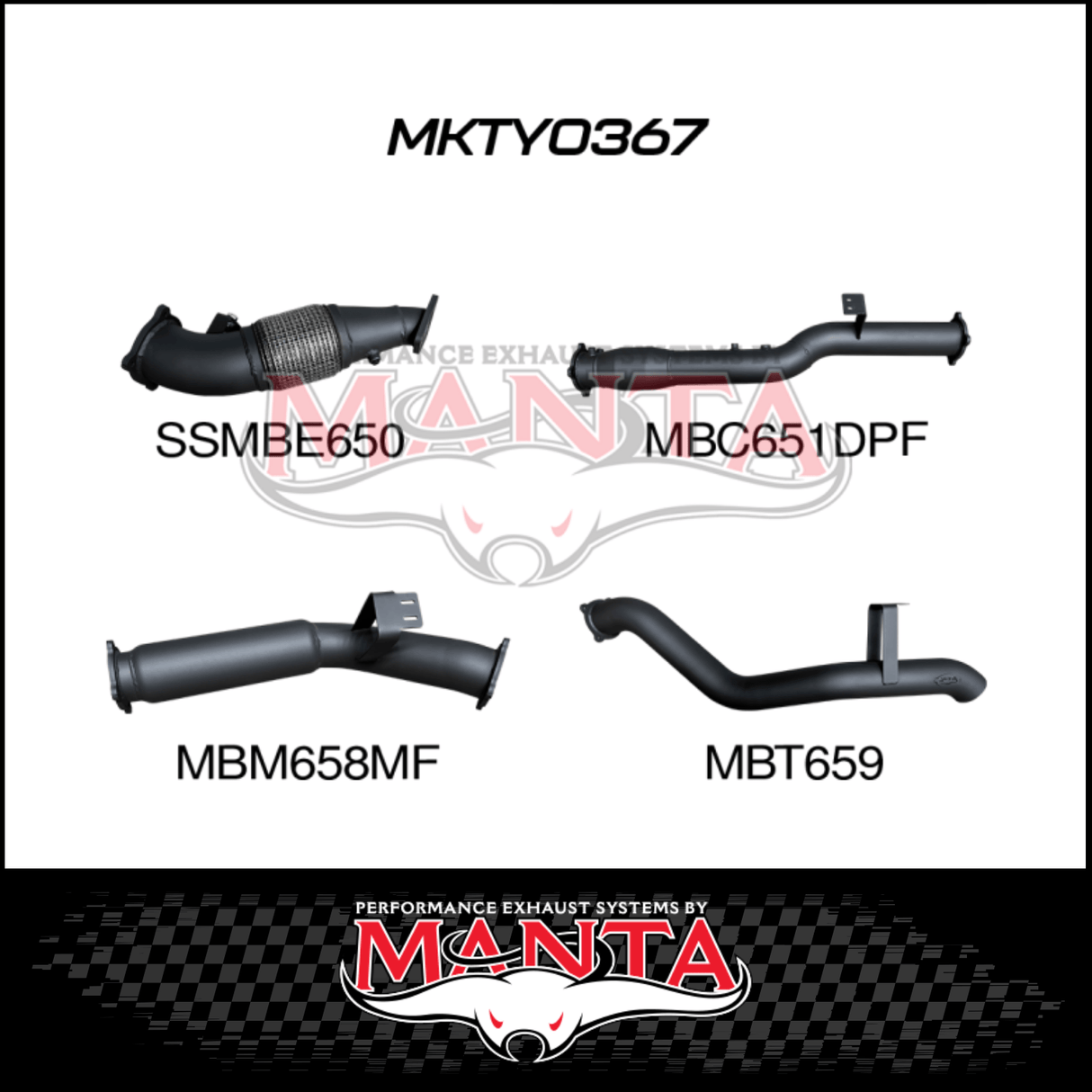 MANTA 4" STAINLESS STEEL TURBO BACK EXHAUST SYSTEM (DPF DELETE) FITS TOYOTA LANDCRUISER VDJ76R 4.5L V8 2016-2025