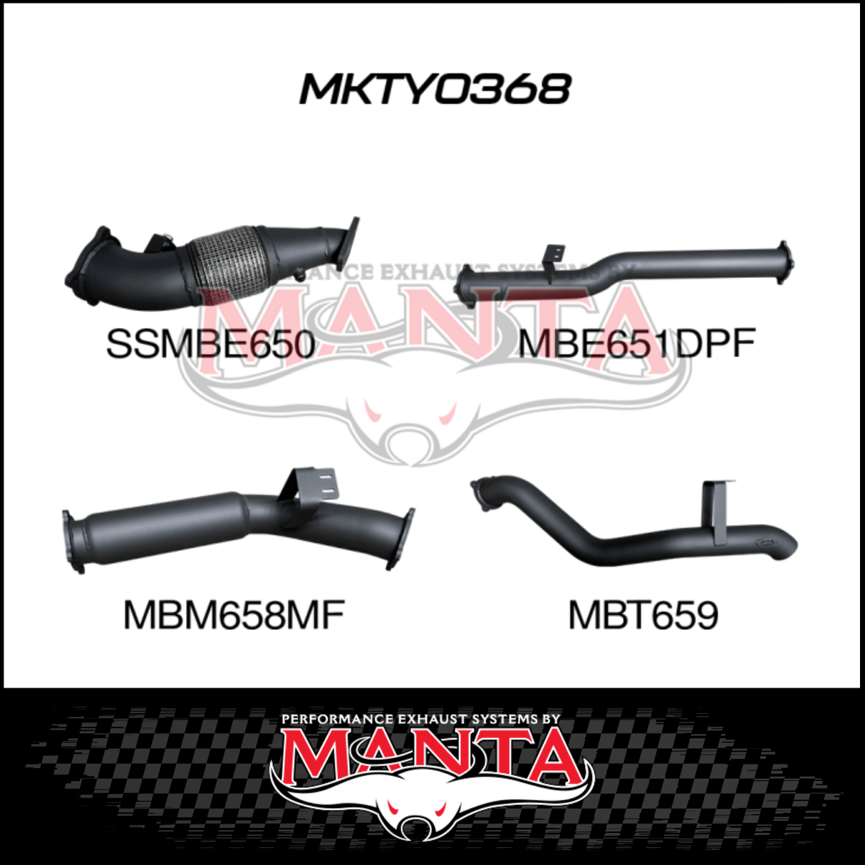 MANTA 4" STAINLESS STEEL TURBO BACK EXHAUST SYSTEM (DPF DELETE) FITS TOYOTA LANDCRUISER VDJ76R 4.5L V8 2016-2025