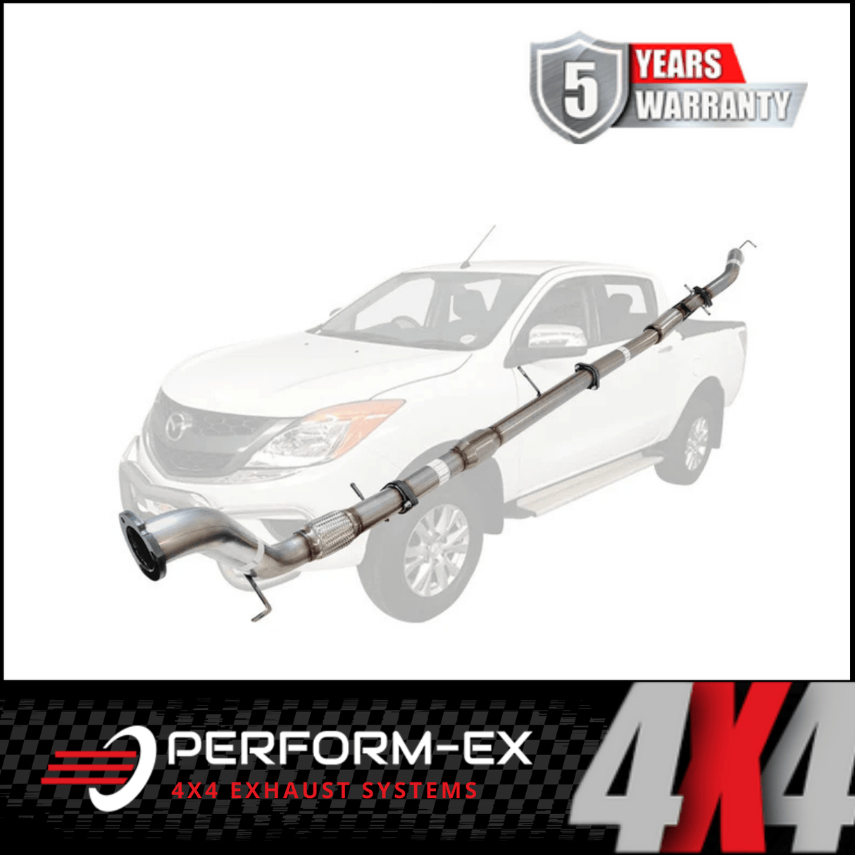 PERFORM-EX 3" STAINLESS STEEL TURBO BACK EXHAUST SYSTEM FITS MAZDA BT-50 3.2L 5CYL 2011-2016