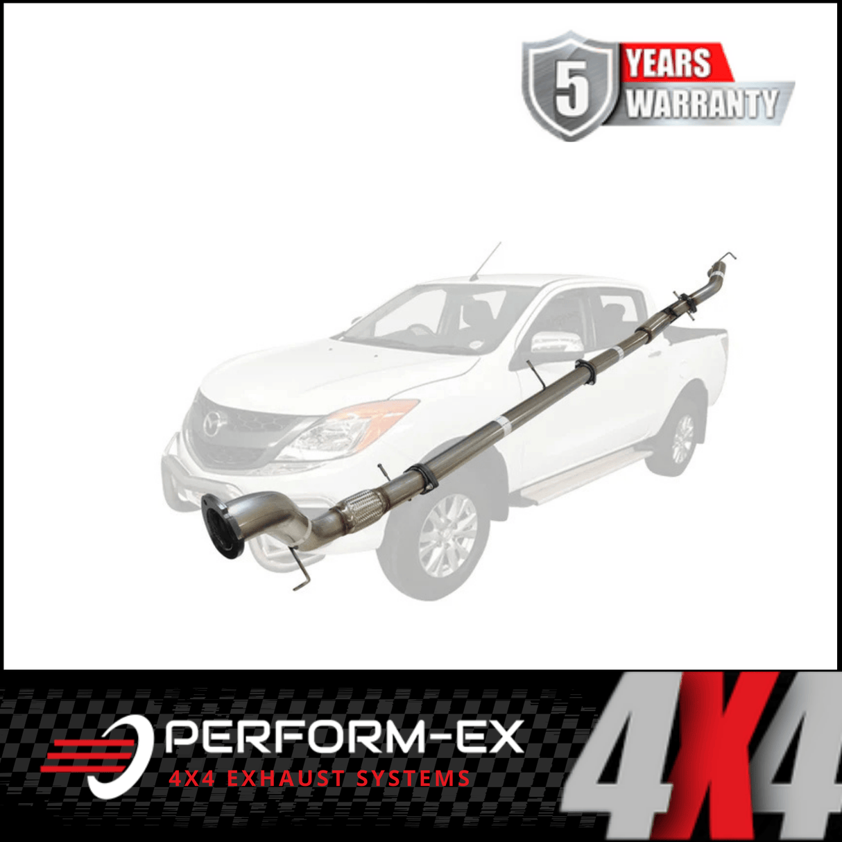 PERFORM-EX 3" STAINLESS STEEL TURBO BACK EXHAUST SYSTEM FITS MAZDA BT-50 3.2L 5CYL 2011-2016