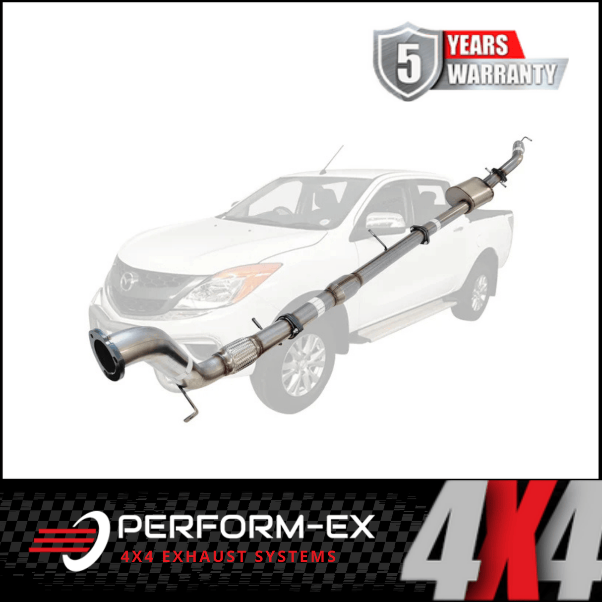PERFORM-EX 3" STAINLESS STEEL TURBO BACK EXHAUST SYSTEM FITS MAZDA BT-50 3.2L 5CYL 2011-2016