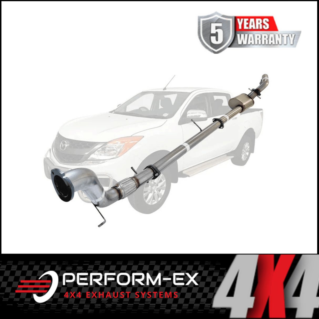 PERFORM-EX 3" STAINLESS STEEL TURBO BACK EXHAUST SYSTEM FITS MAZDA BT-50 3.2L 5CYL 2011-2016