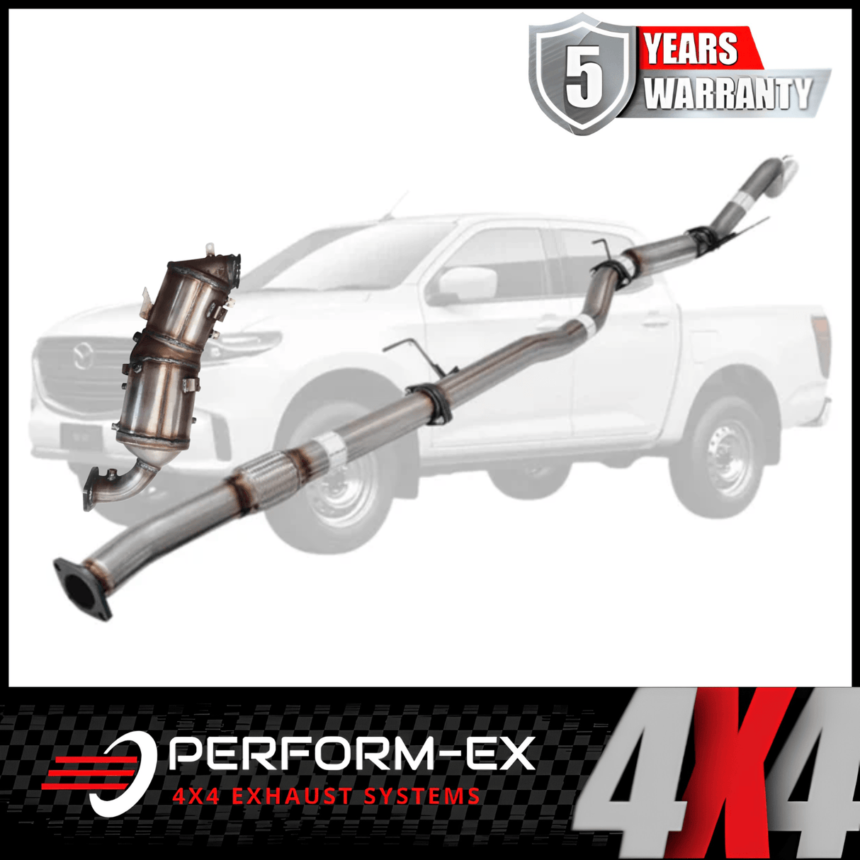 PERFORM-EX 3" STAINLESS STEEL TURBO BACK EXHAUST SYSTEM WITH DPF DUMMY FITS MAZDA BT-50 RG 3.0L 4CYL 7/2020-ON