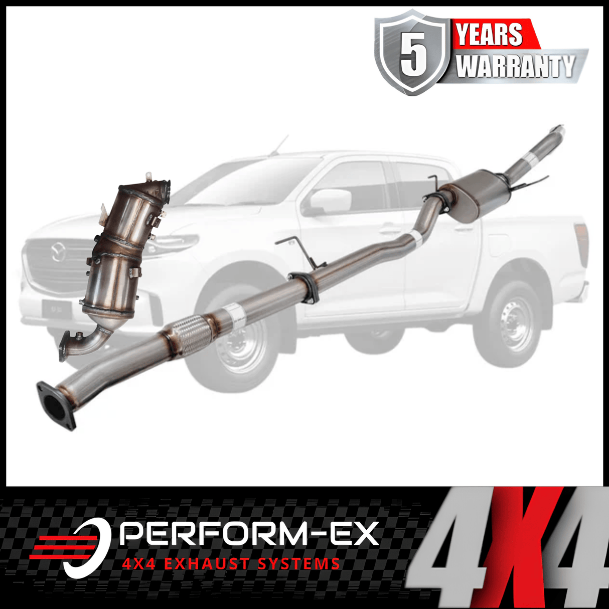 PERFORM-EX 3" STAINLESS STEEL TURBO BACK EXHAUST SYSTEM WITH DPF DUMMY FITS MAZDA BT-50 RG 3.0L 4CYL 7/2020-ON