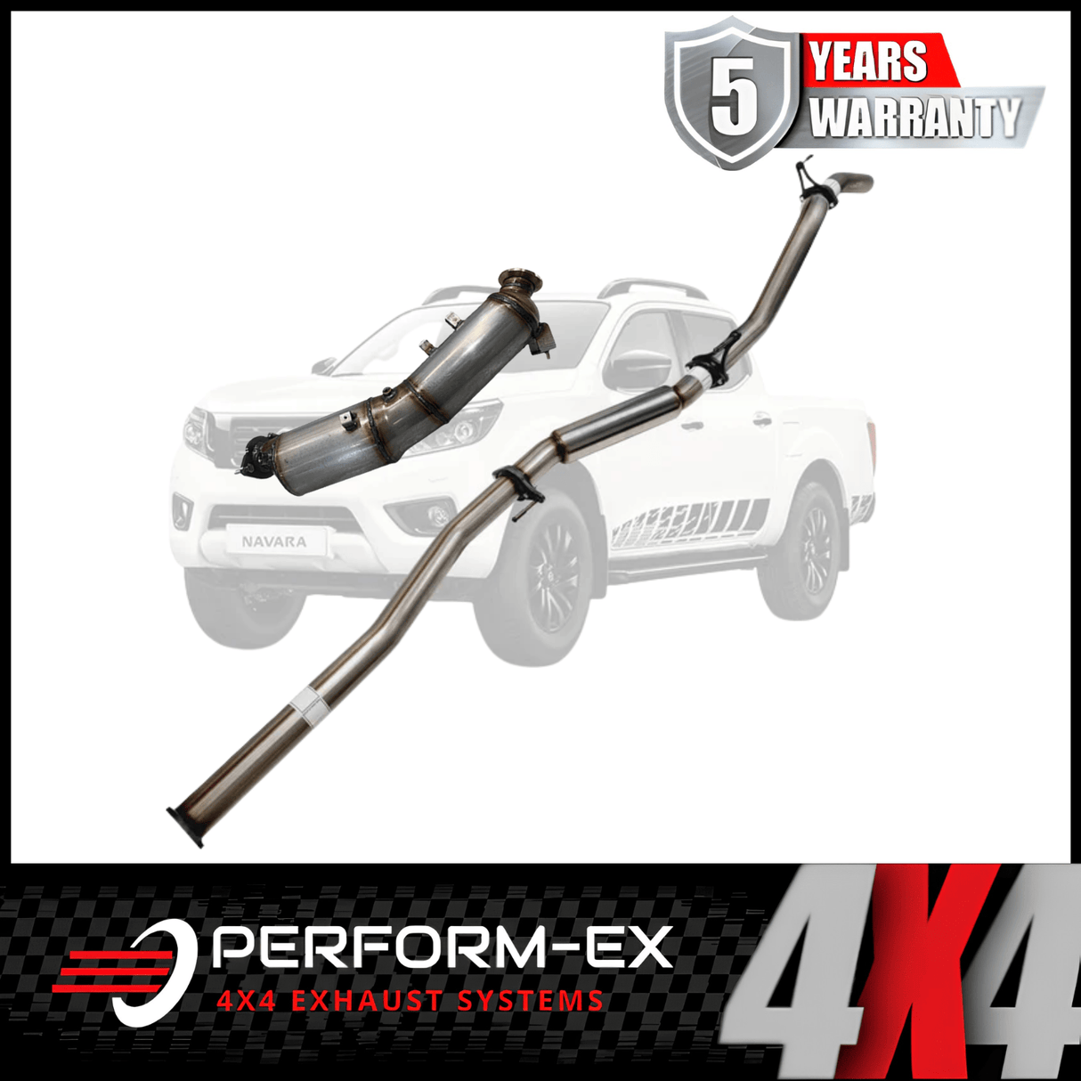 PERFORM-EX 3" STAINLESS STEEL TURBO BACK EXHAUST SYSTEM WITH DPF DUMMY FITS NISSAN NAVARA D23 NP300 2.3L TD 4CYL 2015-ON