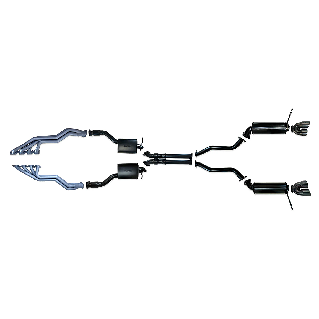 PACEMAKER CERAMIC COATED HEADERS, CATS AND 3" CATBACK EXHAUST SYSTEM FITS JEEP GRAND CHEROKEE WK2 TRACKHAWK 6.4L SUPERCHARGED V8 2018-2021 (PP2655-53)