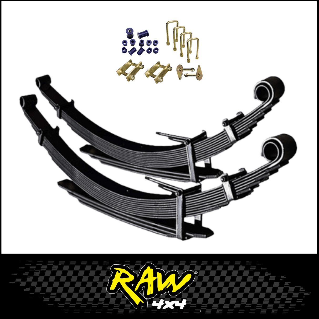 RAW 4X4 REAR 2" RAISED LEAF SPRINGS FITS TOYOTA LANDCRUISER VDJ79R 2012-2025 DUAL CAB (PAIR)