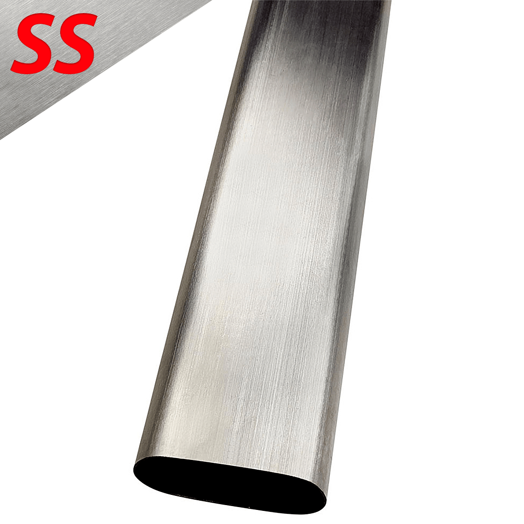 3.5" STAINLESS STEEL OVAL EXHAUST TUBE PIPE - 1MTR LENGTH (SOT350-304B)