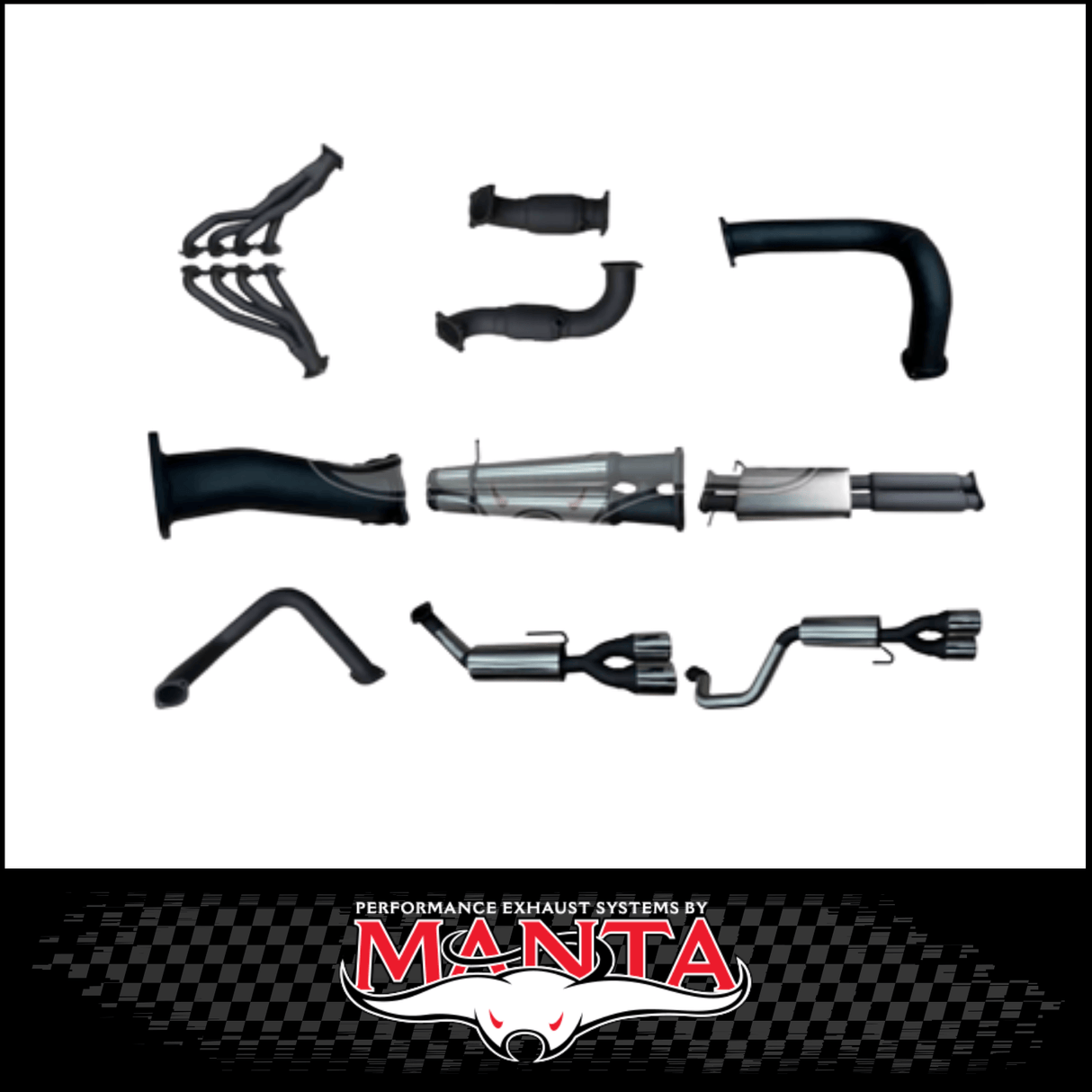 MANTA ENGINE BACK EXHAUST SYSTEM WITH QUAD TIPS FITS CHEVROLET SILVERADO 1500 ZR1 6.2L V8 (SSMKCH0009)