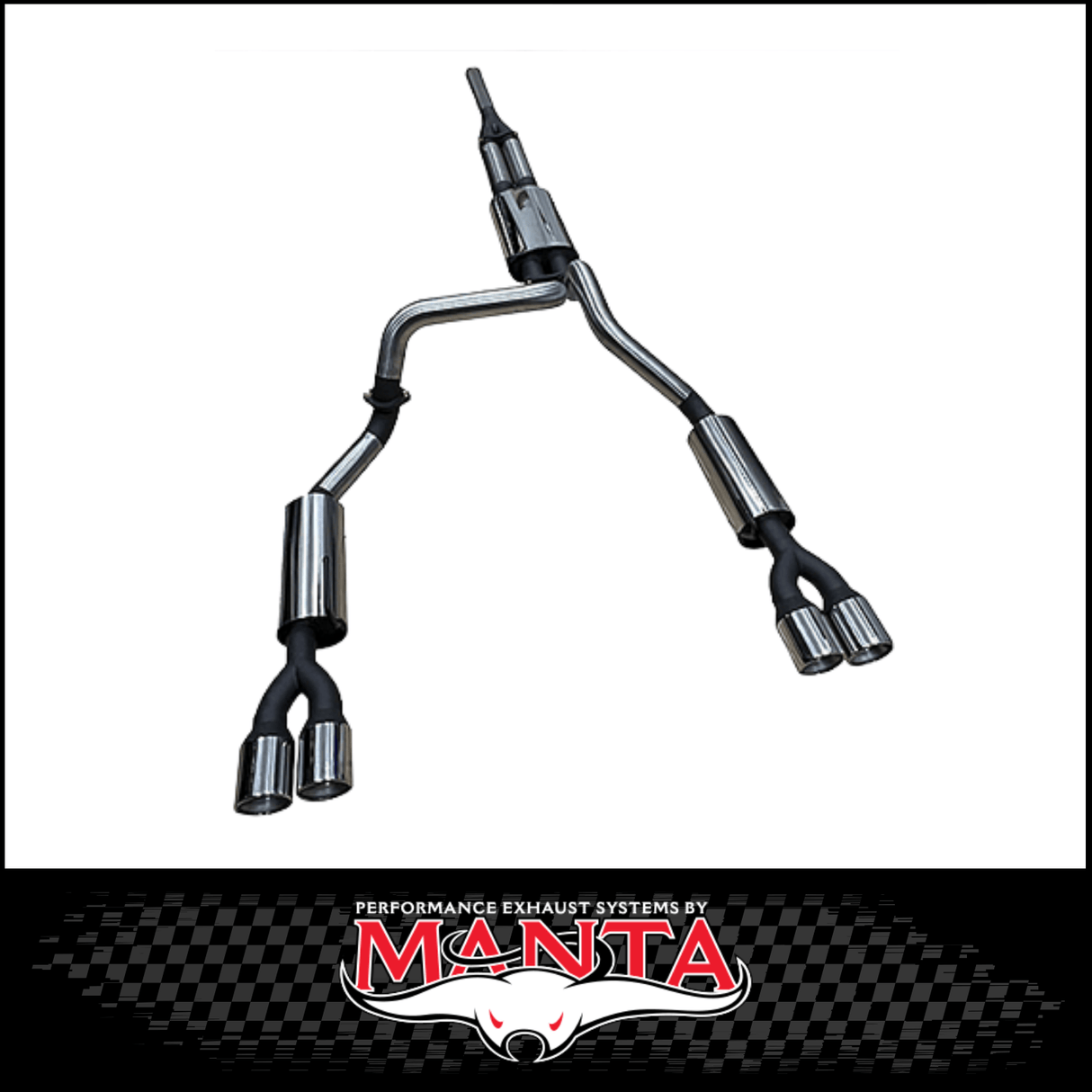 MANTA CATBACK EXHAUST SYSTEM WITH QUAD TIPS FITS CHEVROLET SILVERADO 1500 ZR1 6.2L V8 (SSMKCH0011)