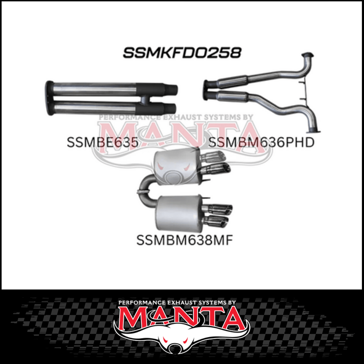 MANTA 3" CATBACK EXHAUST SYSTEM FITS FORD MUSTANG FN 5.0L V8 FASTBACK 2018-ON (SSMKFD0278)