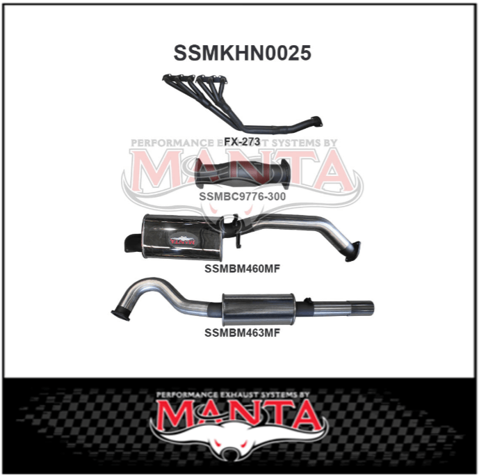 MANTA 3" STAINLESS STEEL ENGINE BACK EXHAUST SYSTEM FITS HOLDEN COMMODORE VL 3.0L 6CYL SEDAN