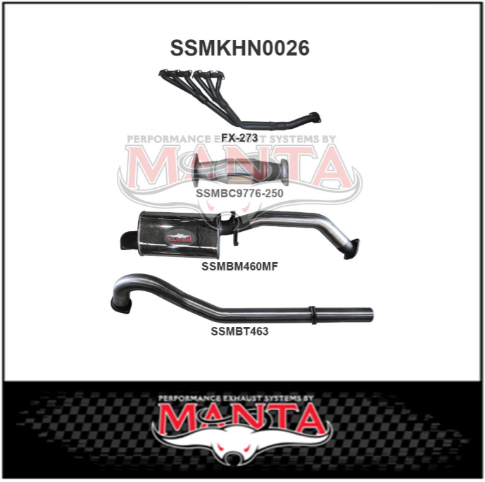 MANTA 3" STAINLESS STEEL ENGINE BACK EXHAUST SYSTEM FITS HOLDEN COMMODORE VL 3.0L 6CYL SEDAN