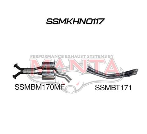 MANTA CATBACK EXHAUST SYSTEM FITS HOLDEN COMMODORE VT VX VY VZ 5.7L 6.0L V8 SEDAN (SSMKHN0117)