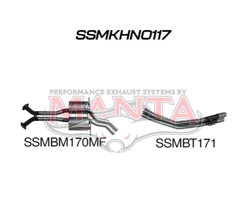 MANTA CATBACK EXHAUST SYSTEM FITS HOLDEN COMMODORE VT VX VY VZ 5.7L 6.0L V8 SEDAN (SSMKHN0117)