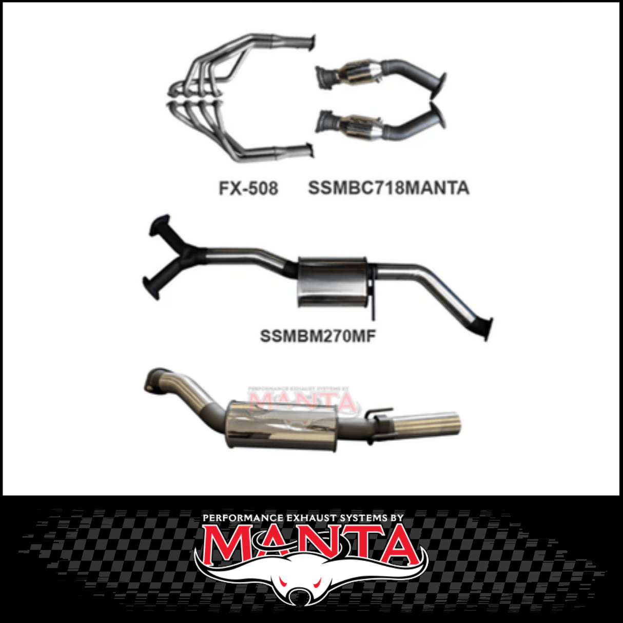 MANTA ENGINE BACK EXHAUST SYSTEM FITS HOLDEN COMMODORE VT VX VY VZ 5.7L 6.0L V8 SEDAN (SSMKHN0122)