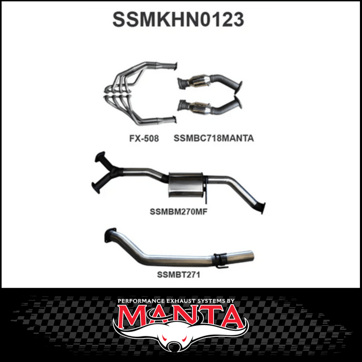 MANTA ENGINE BACK EXHAUST SYSTEM FITS HOLDEN COMMODORE VT VX VY VZ 5.7L 6.0L V8 SEDAN (SSMKHN0123)