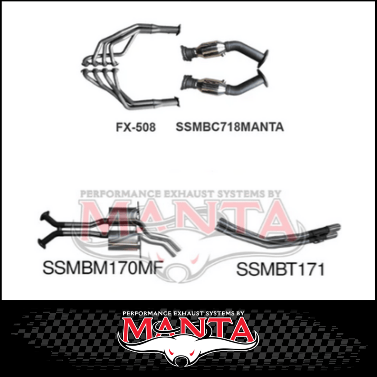 MANTA ENGINE BACK STAINLESS STEEL EXHAUST SYSTEM FITS HOLDEN COMMODORE VT VX VY VZ 5.7L 6.0L V8 SEDAN (SSMKHN0126)