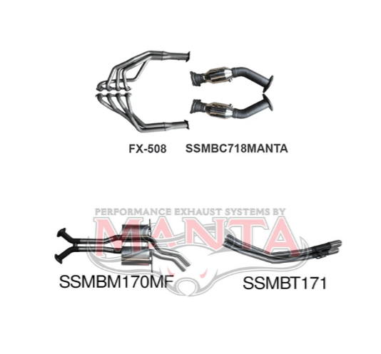MANTA ENGINE BACK STAINLESS STEEL EXHAUST SYSTEM FITS HOLDEN COMMODORE VT VX VY VZ 5.7L 6.0L V8 SEDAN (SSMKHN0126)