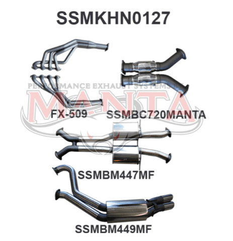 MANTA ENGINE BACK EXHAUST SYSTEM FITS HOLDEN COMMODORE VT VX VY VZ 5.7L 6.0L V8 SEDAN (SSMKHN0127)