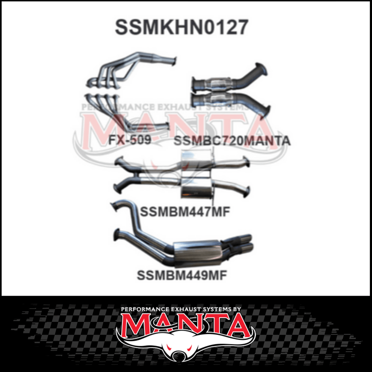 MANTA ENGINE BACK EXHAUST SYSTEM FITS HOLDEN COMMODORE VT VX VY VZ 5.7L 6.0L V8 SEDAN (SSMKHN0127)