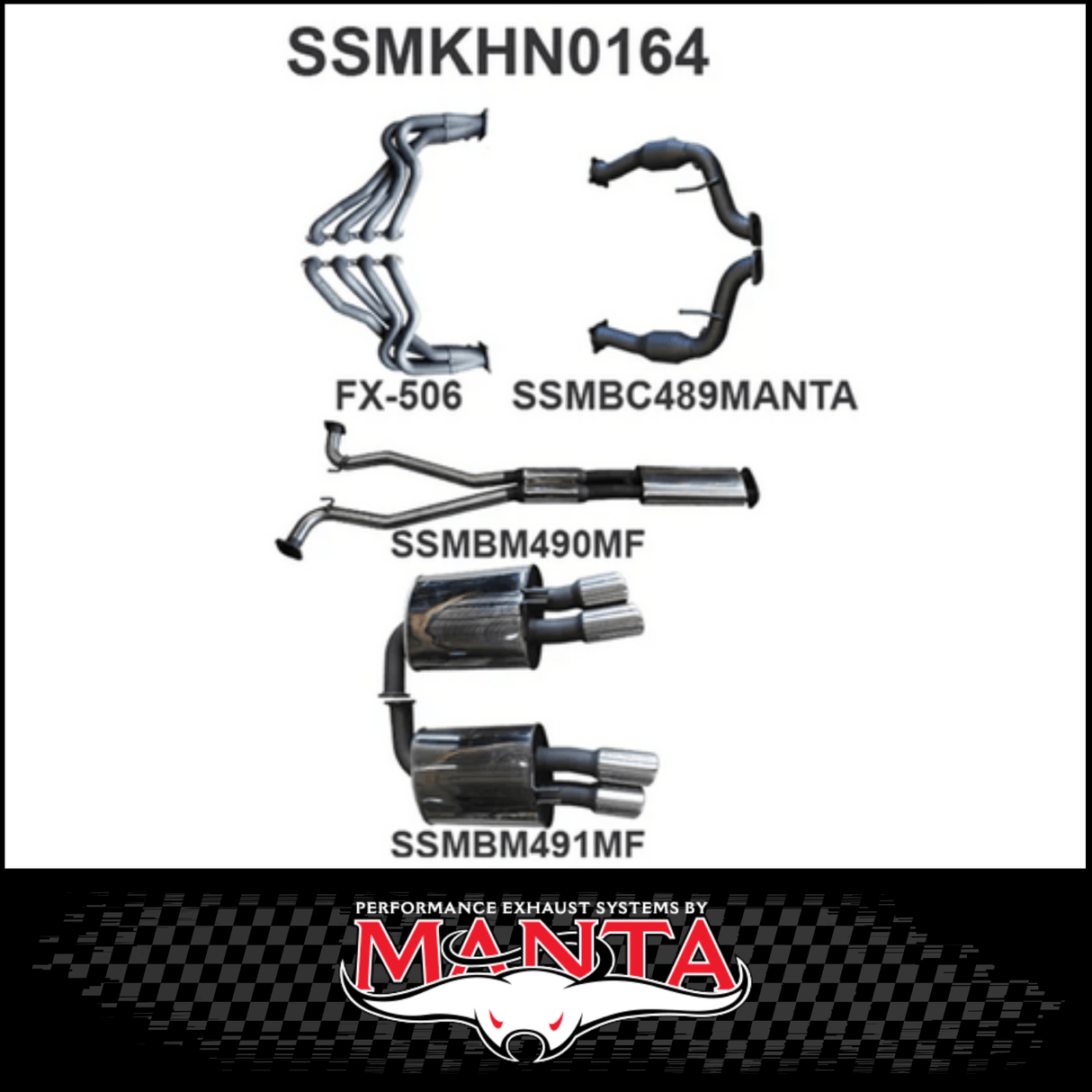 MANTA ENGINE BACK STAINLESS STEEL EXHAUST SYSTEM FITS HOLDEN COMMODORE VE VF 6.0L 6.2L V8 SEDAN/WAGON (SSMKHN0164)