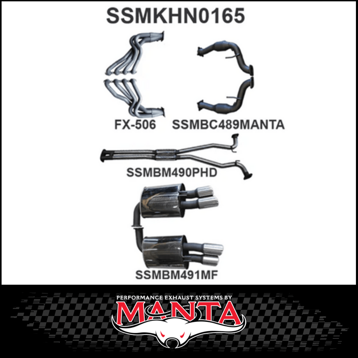 MANTA ENGINE BACK STAINLESS STEEL EXHAUST SYSTEM FITS HOLDEN COMMODORE VE VF 6.0L 6.2L V8 SEDAN/WAGON (SSMKHN0165)