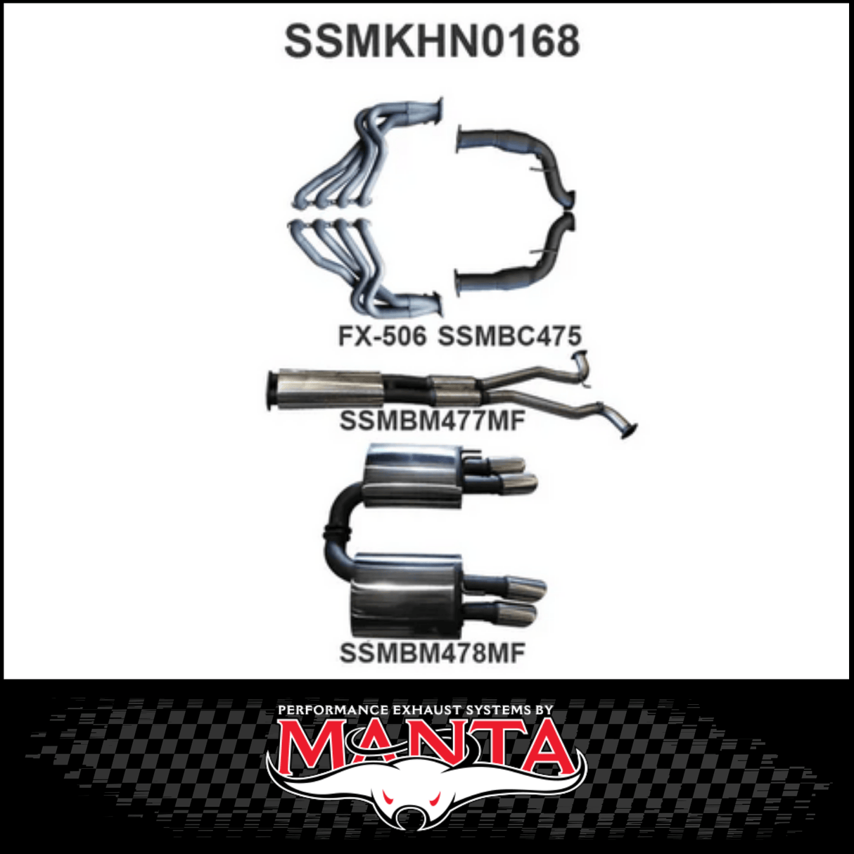 MANTA ENGINE BACK STAINLESS STEEL EXHAUST SYSTEM FITS HOLDEN COMMODORE VE VF 6.0L 6.2L V8 SEDAN/WAGON (SSMKHN0168)