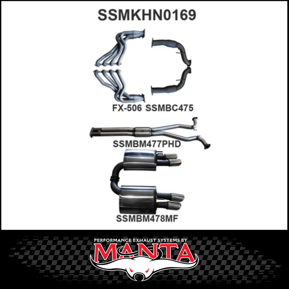 MANTA ENGINE BACK STAINLESS STEEL EXHAUST SYSTEM FITS HOLDEN COMMODORE VE VF 6.0L 6.2L V8 SEDAN/WAGON (SSMKHN0169)