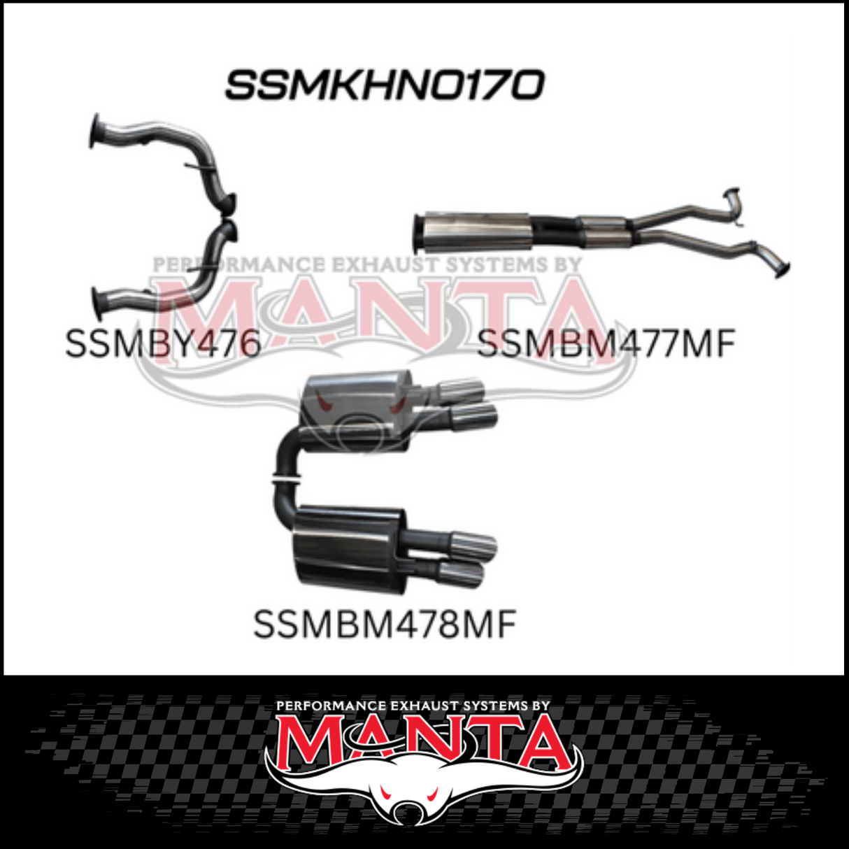 MANTA 3" CAT BACK STAINLESS STEEL EXHAUST SYSTEM FITS HOLDEN COMMODORE VE VF 6.0L 6.2L V8 SEDAN/WAGON (SSMKHN0170)