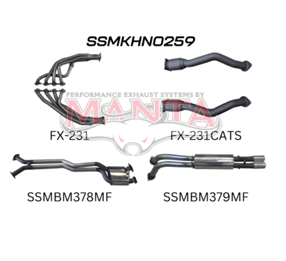 MANTA STAINLESS STEEL ENGINE BACK EXHAUST SYSTEM FITS HOLDEN CREWMAN VY VZ 5.7L V8 AWD 10/2003-1/2006 - MUFFLER/MUFFLER (SSMKHN0259)