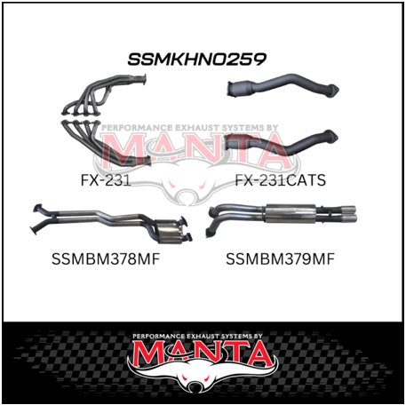 MANTA STAINLESS STEEL ENGINE BACK EXHAUST SYSTEM FITS HOLDEN CREWMAN VY VZ 5.7L V8 AWD 10/2003-1/2006 - MUFFLER/MUFFLER (SSMKHN0259)
