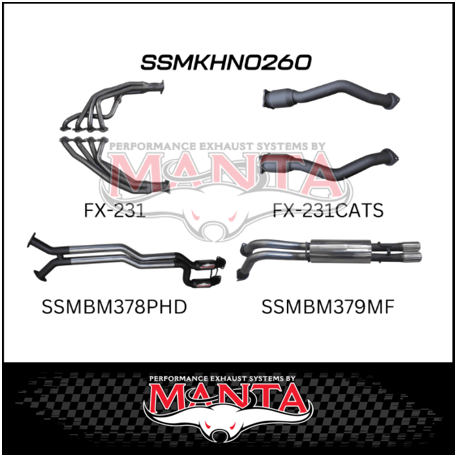 MANTA STAINLESS STEEL ENGINE BACK EXHAUST SYSTEM FITS HOLDEN CREWMAN VY VZ 5.7L V8 AWD 10/2003-1/2006 - HOTDOGS/MUFFLER (SSMKHN0260)