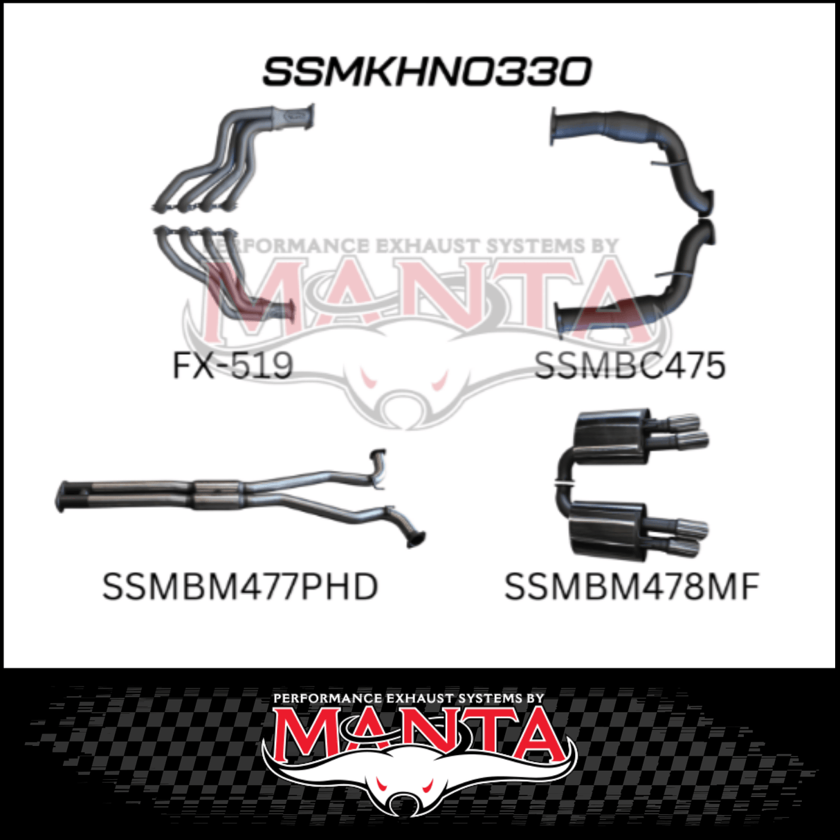MANTA ENGINE BACK EXHAUST SYSTEM FITS HOLDEN COMMODORE VE VF 6.0L 6.2L V8 SEDAN/WAGON (SSMKHN0330)