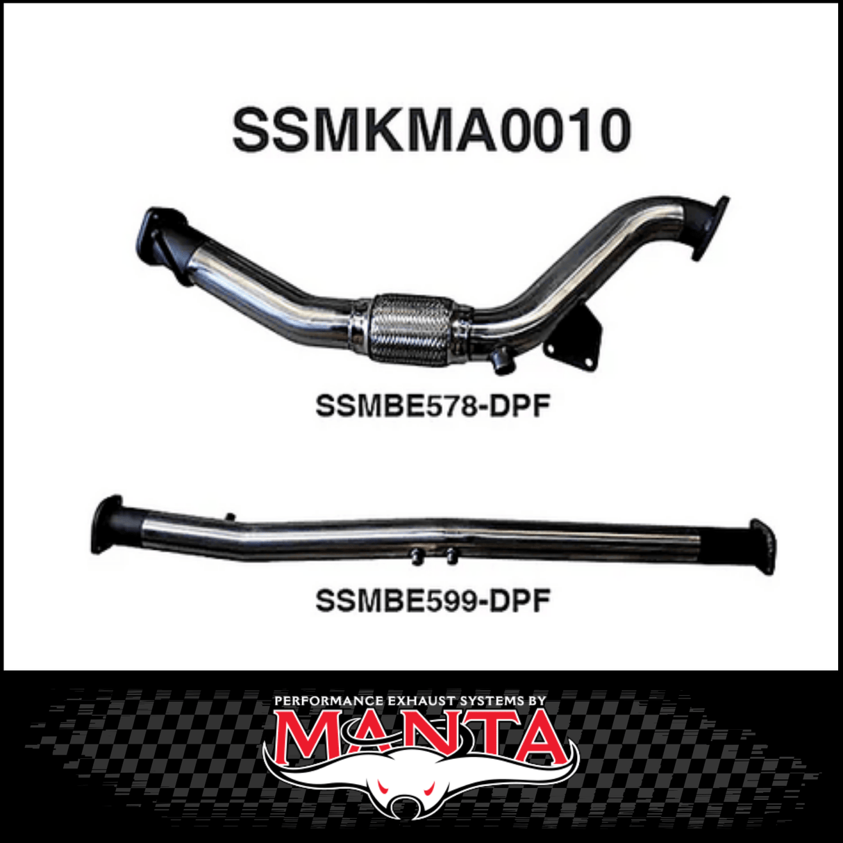 MANTA 3" STAINLESS STEEL DPF DELETE FITS MAZDA BT-50 UR 3.2L TD 5CYL 2016-2020