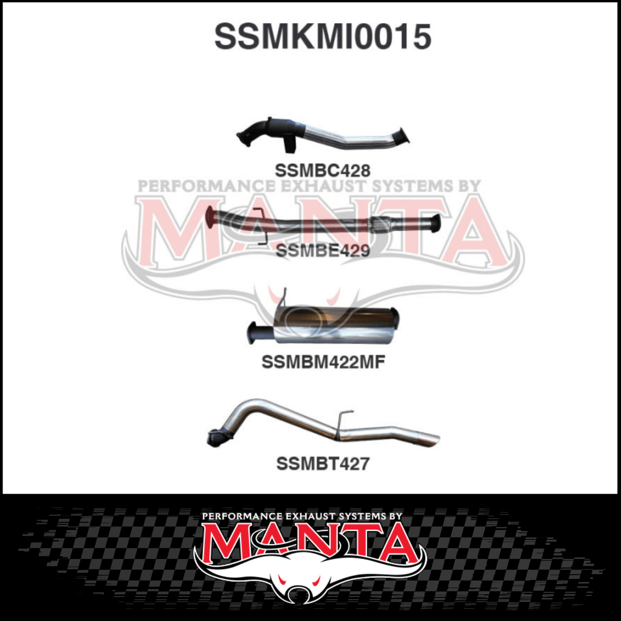 MANTA 3" STAINLESS STEEL TURBO BACK EXHAUST SYSTEM (DPF DELETE) FITS MITSUBISHI TRITON MQ MR 2.4L 4N15 3/2015-12/2023