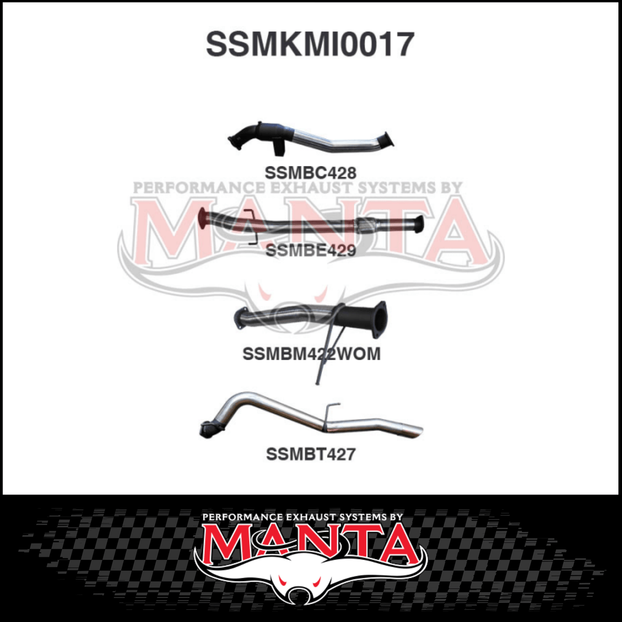MANTA 3" STAINLESS STEEL TURBO BACK EXHAUST SYSTEM (DPF DELETE) FITS MITSUBISHI TRITON MQ MR 2.4L 4N15 3/2015-12/2023