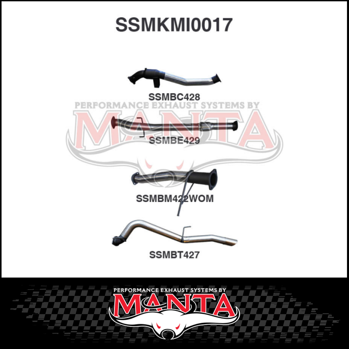MANTA 3" STAINLESS STEEL TURBO BACK EXHAUST SYSTEM (DPF DELETE) FITS MITSUBISHI TRITON MQ MR 2.4L 4N15 3/2015-12/2023