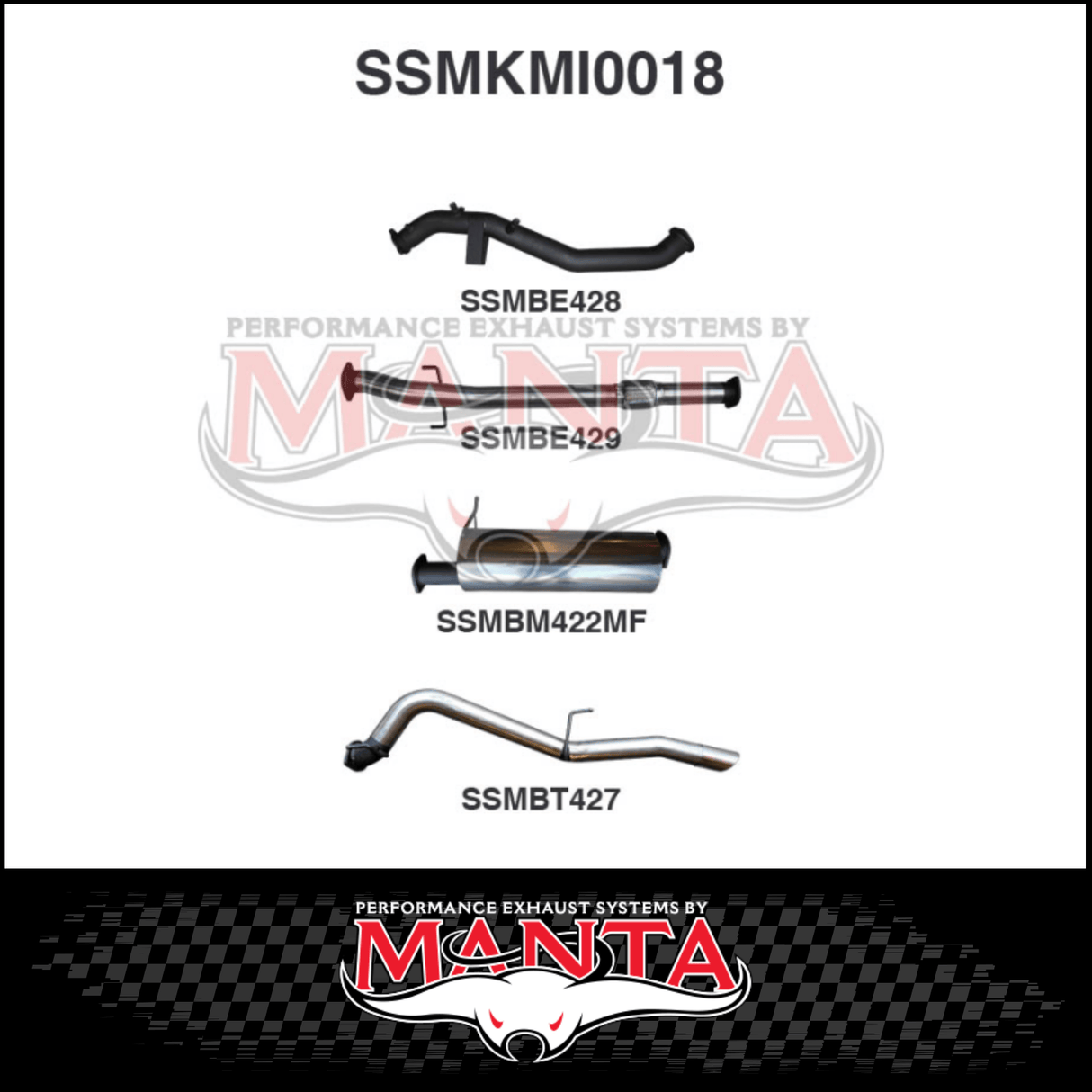 MANTA 3" STAINLESS STEEL TURBO BACK EXHAUST SYSTEM (DPF DELETE) FITS MITSUBISHI TRITON MQ MR 2.4L 4N15 3/2015-12/2023