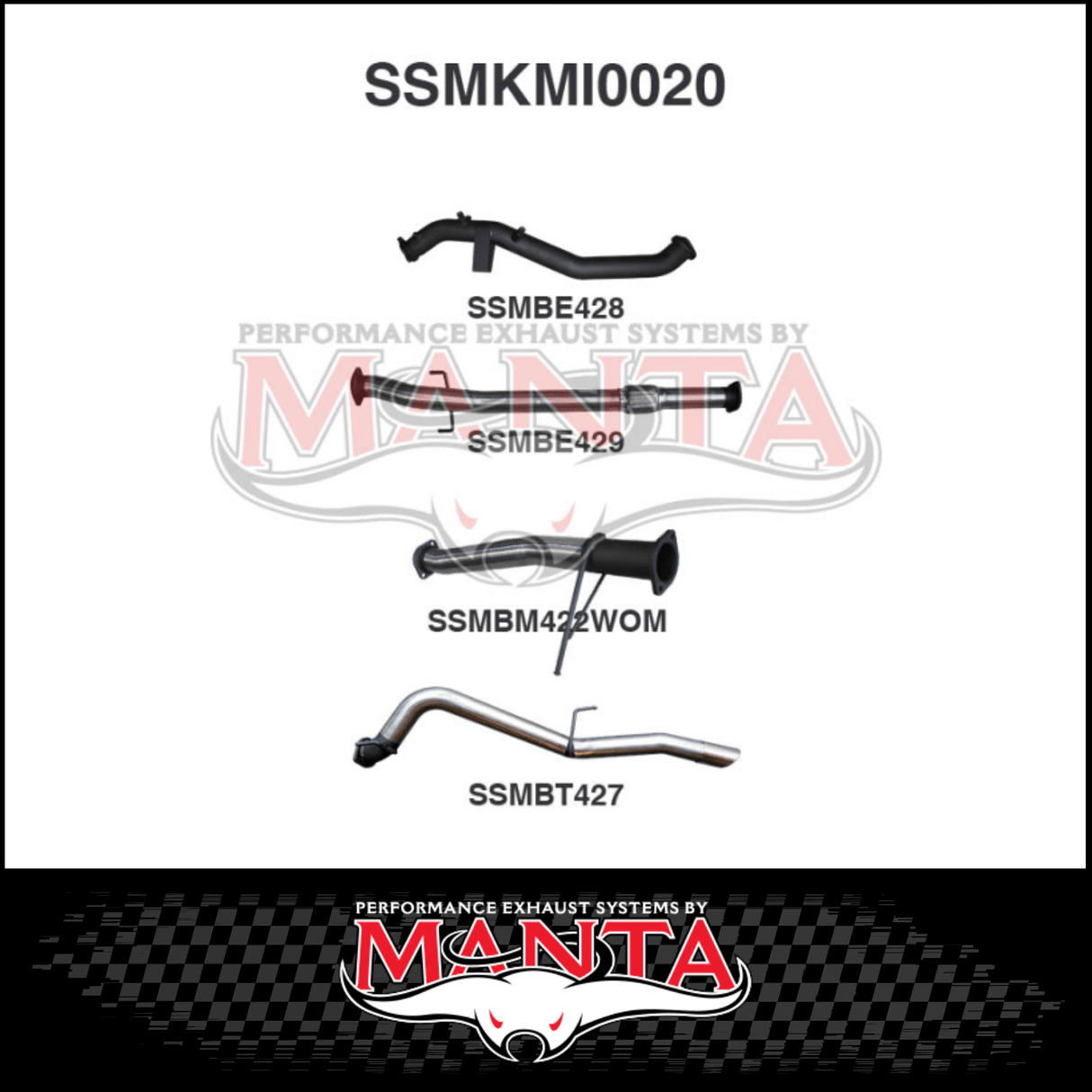MANTA 3" STAINLESS STEEL TURBO BACK EXHAUST SYSTEM (DPF DELETE) FITS MITSUBISHI TRITON MQ MR 2.4L 4N15 3/2015-12/2023