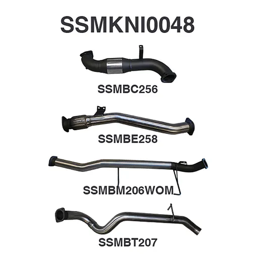 MANTA 3" STAINLESS STEEL TURBO BACK EXHAUST WITH CAT/PIPE ONLY FITS NISSAN PATROL Y61 GU 3.0L TD WAGON 2007-2016 (SSMKNI0048)