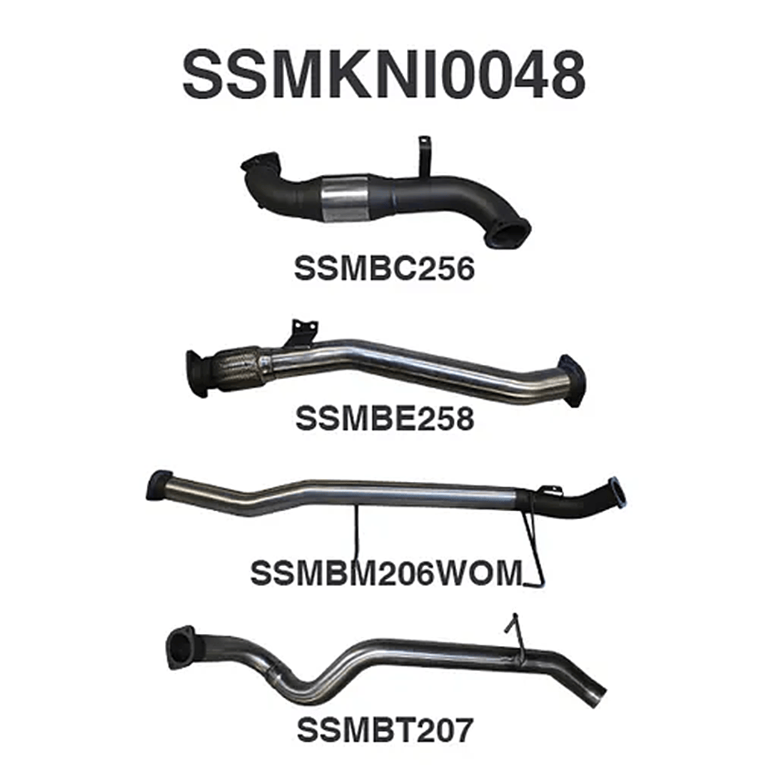MANTA 3" STAINLESS STEEL TURBO BACK EXHAUST WITH CAT/PIPE ONLY FITS NISSAN PATROL Y61 GU 3.0L TD WAGON 2007-2016 (SSMKNI0048)