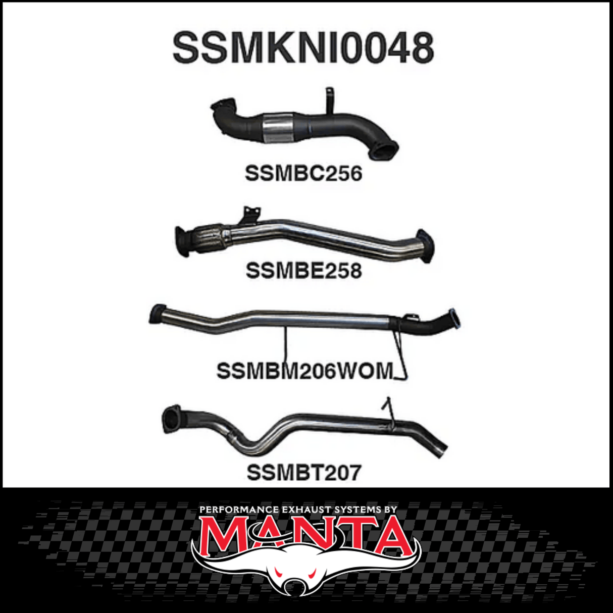 MANTA 3" STAINLESS STEEL TURBO BACK EXHAUST WITH CAT/PIPE ONLY FITS NISSAN PATROL Y61 GU 3.0L TD WAGON 2007-2016 (SSMKNI0048)